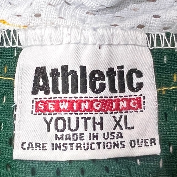 VTG Colts Horse Stitched USA Boys Kids Green and White Hockey Jersey - Picture 4 of 4